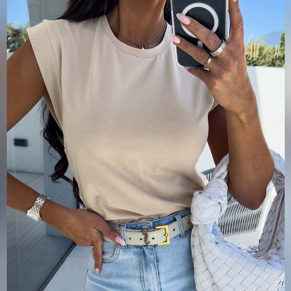 SOLD OUT: SIYA CAP SLEEVES T. SHIRT TOP-STONE